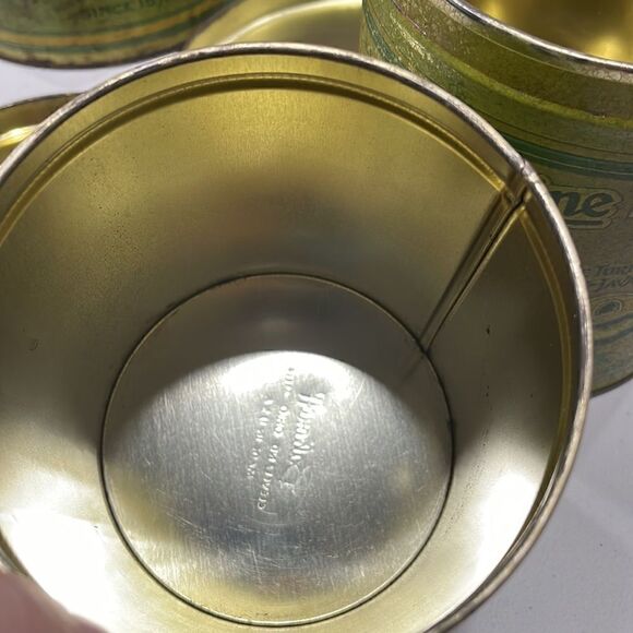 Vintage Ballanoff Set of 3 Nesting Tins Flour Tea Coffee Golden leaf sunshine - Picture 8 of 9